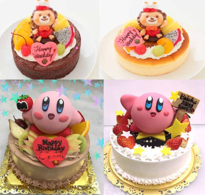 スイーツアート:カービィの誕生日ケーキをキャラクター人形やクッキープレートと一緒に♫