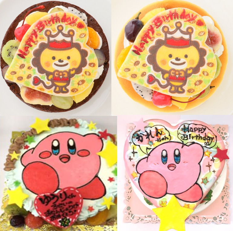 スイーツアート:カービィの誕生日ケーキをキャラクター人形やクッキープレートと一緒に♫