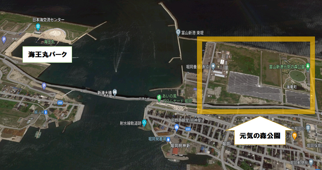 富山新港花火大会2023(新湊 海王丸パーク)穴場② 富山新港元気の森公園