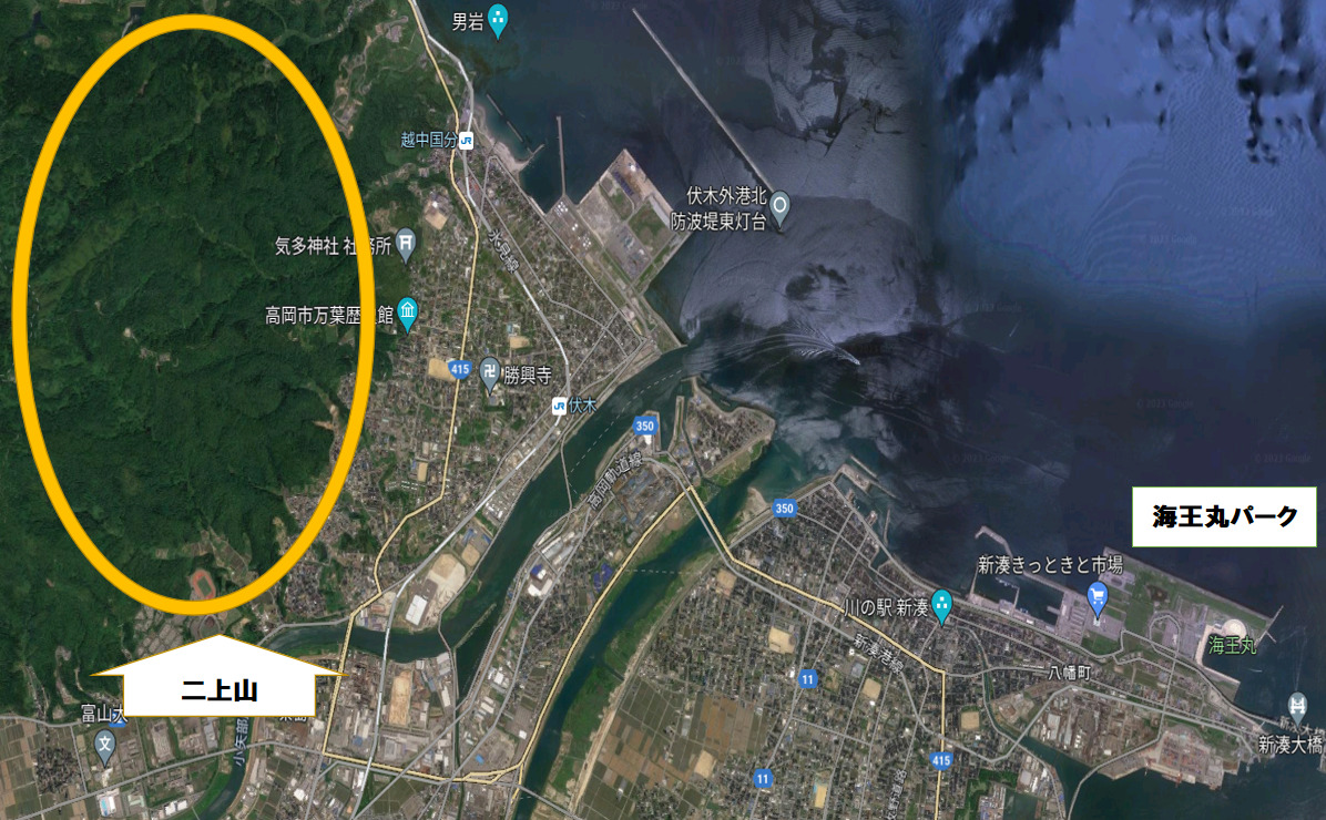 富山新港花火大会2023(新湊 海王丸パーク)穴場③ 二上山