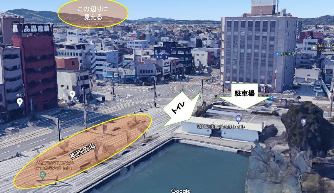 2023:北日本新聞納涼花火 富山会場穴場⑩ 城址公園の南西広場