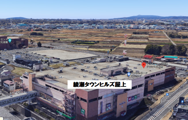 2023綾瀬市(大納涼祭)花火大会:穴場②綾瀬タウンヒルズ屋上駐車場