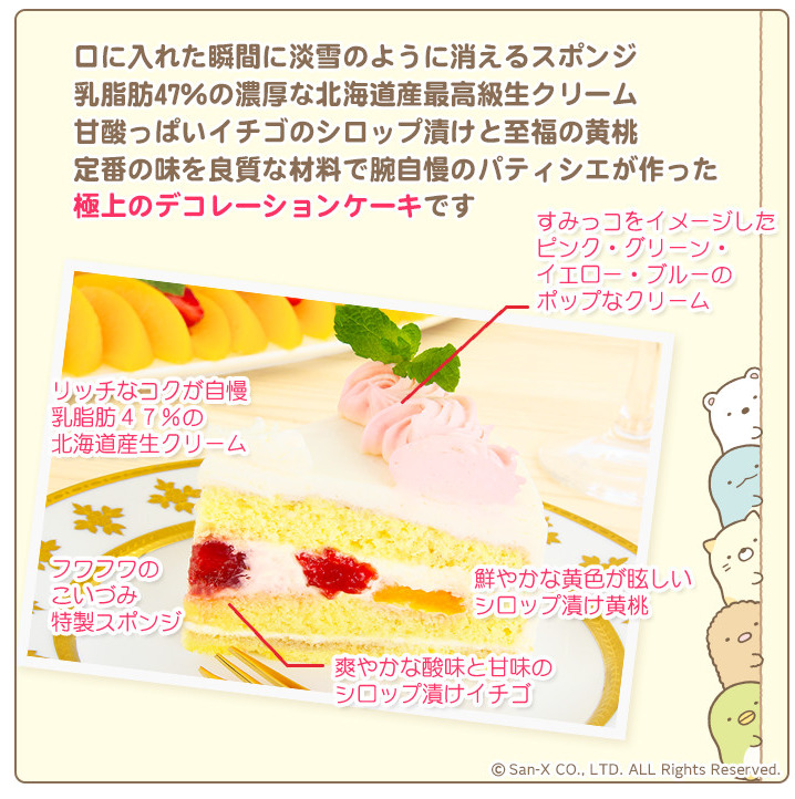 すみっコぐらしの誕生日ケーキを通販オーダーできる店③ 楽天市場　すみっコぐらしスペシャルケーキ　中身