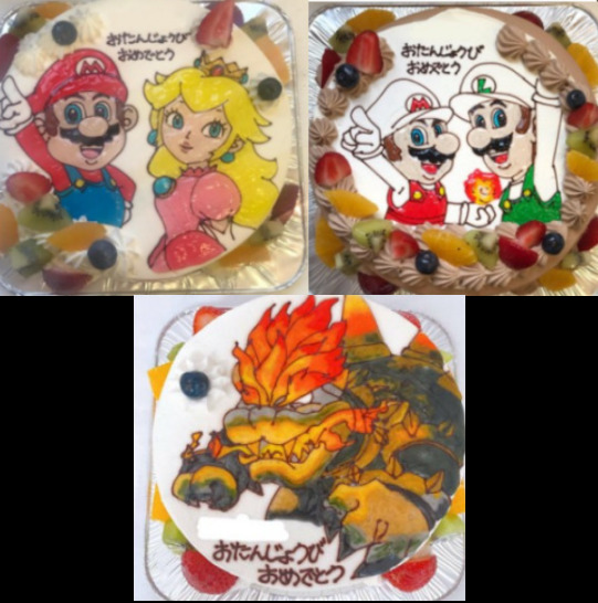 カトルセゾン菓子夢(かしむ) マリオの立体ケーキ・イラストケーキを両方オーダーできる！