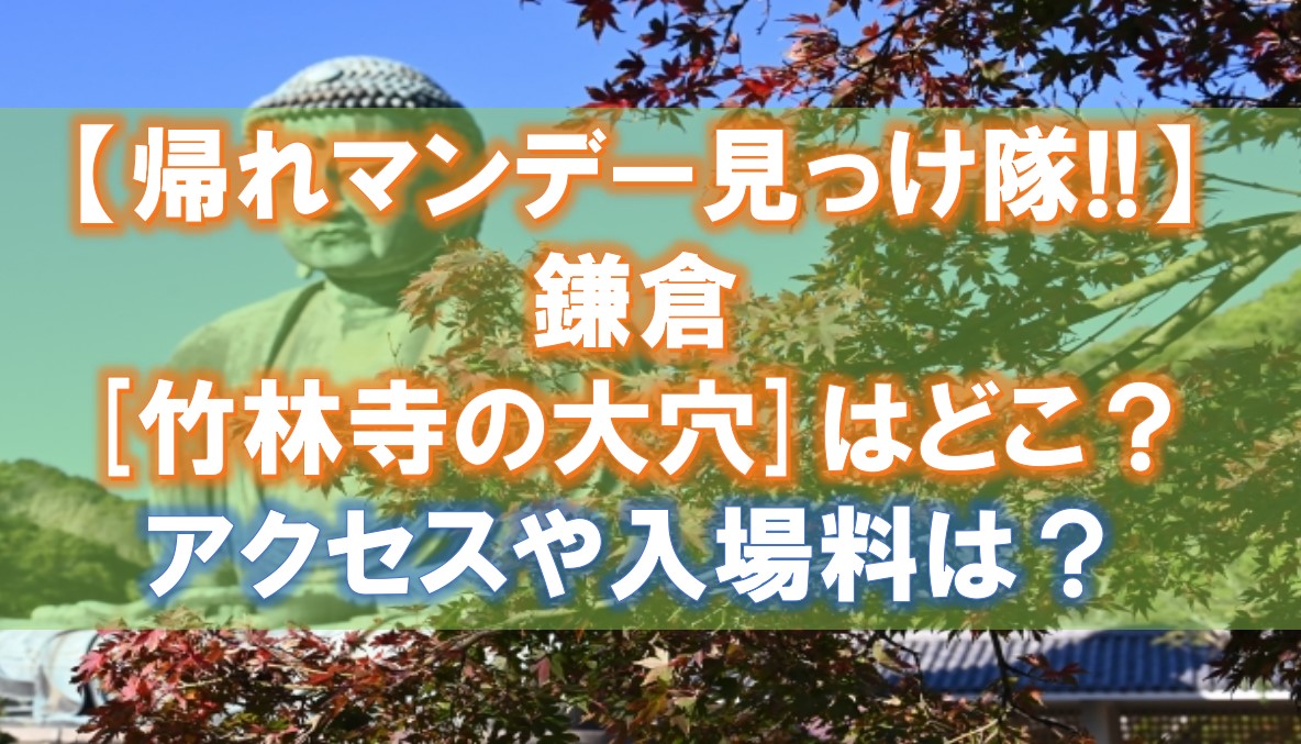 帰れマンデー:鎌倉"竹林寺の大穴"はどこ？アクセスや入場料は？
