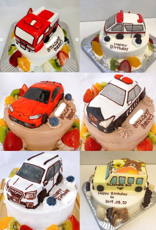 カトルセゾン菓子夢(かしむ)：車の立体ケーキが乗ったタイプを通販オーダー！